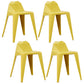 Contemporary Solid Back Dining Side Chair Kitchen Plastic Dining Side Chair Yellow 4 Piece Set Clearhalo ' kitchen&dining_furn' 'Dining Chairs' 'Dining Tables & Seating' 'dining_chair' 'furn' 'furn_dining_chair' 'Furniture' 'furniture_dining_chair' 'Kitchen & Dining Furniture' 'kitchen' 3540543