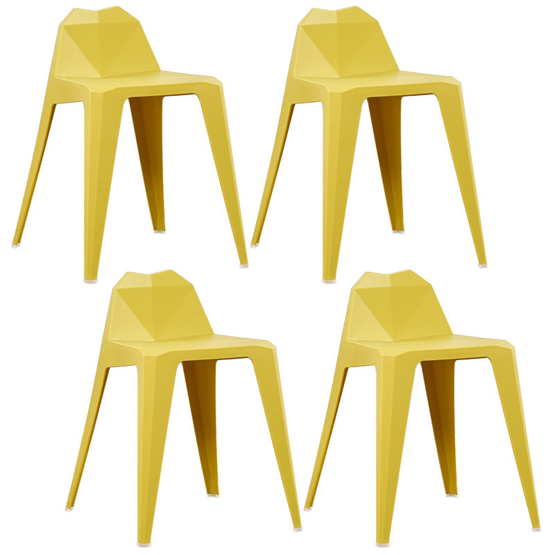 Contemporary Solid Back Dining Side Chair Kitchen Plastic Dining Side Chair Yellow 4 Piece Set Clearhalo ' kitchen&dining_furn' 'Dining Chairs' 'Dining Tables & Seating' 'dining_chair' 'furn' 'furn_dining_chair' 'Furniture' 'furniture_dining_chair' 'Kitchen & Dining Furniture' 'kitchen' 3540543