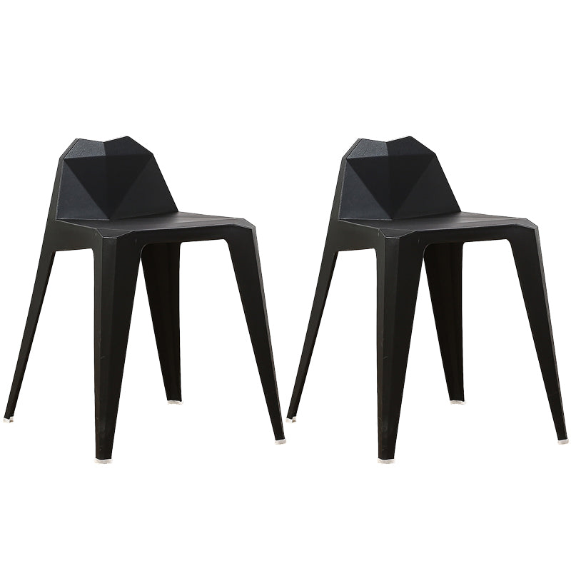 Contemporary Solid Back Dining Side Chair Kitchen Plastic Dining Side Chair Black 2 Piece Set Clearhalo ' kitchen&dining_furn' 'Dining Chairs' 'Dining Tables & Seating' 'dining_chair' 'furn' 'furn_dining_chair' 'Furniture' 'furniture_dining_chair' 'Kitchen & Dining Furniture' 'kitchen' 3540545