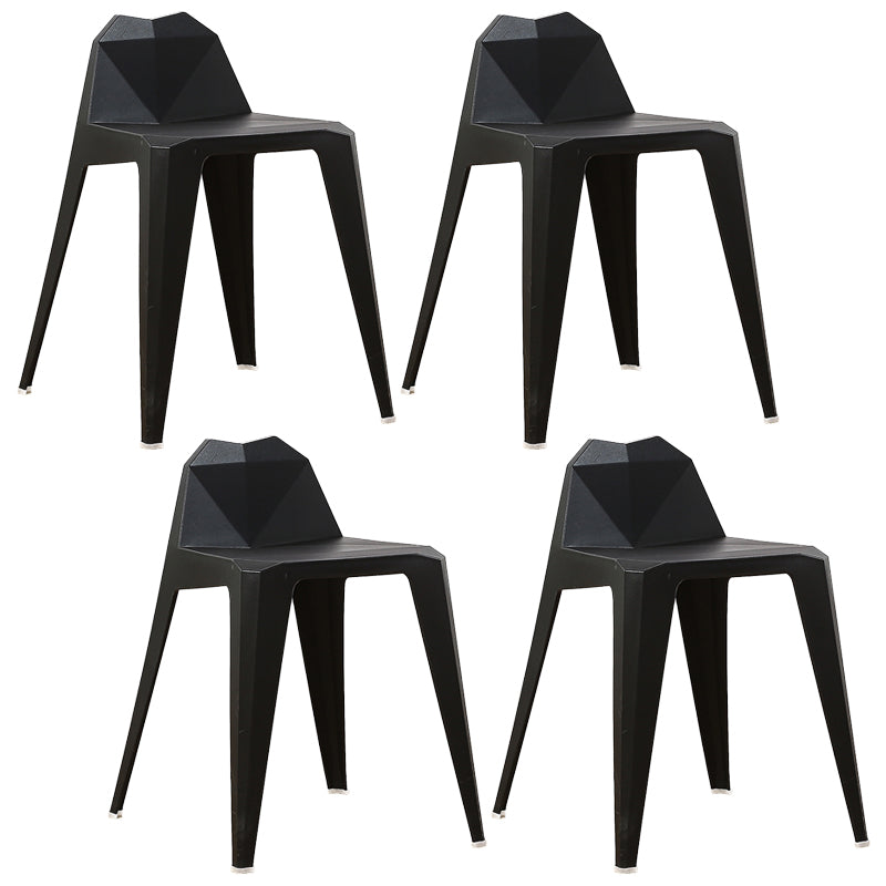Contemporary Solid Back Dining Side Chair Kitchen Plastic Dining Side Chair Black 4 Piece Set Clearhalo ' kitchen&dining_furn' 'Dining Chairs' 'Dining Tables & Seating' 'dining_chair' 'furn' 'furn_dining_chair' 'Furniture' 'furniture_dining_chair' 'Kitchen & Dining Furniture' 'kitchen' 3540546