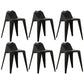 Contemporary Solid Back Dining Side Chair Kitchen Plastic Dining Side Chair Black 6 Piece Set Clearhalo ' kitchen&dining_furn' 'Dining Chairs' 'Dining Tables & Seating' 'dining_chair' 'furn' 'furn_dining_chair' 'Furniture' 'furniture_dining_chair' 'Kitchen & Dining Furniture' 'kitchen' 3540547