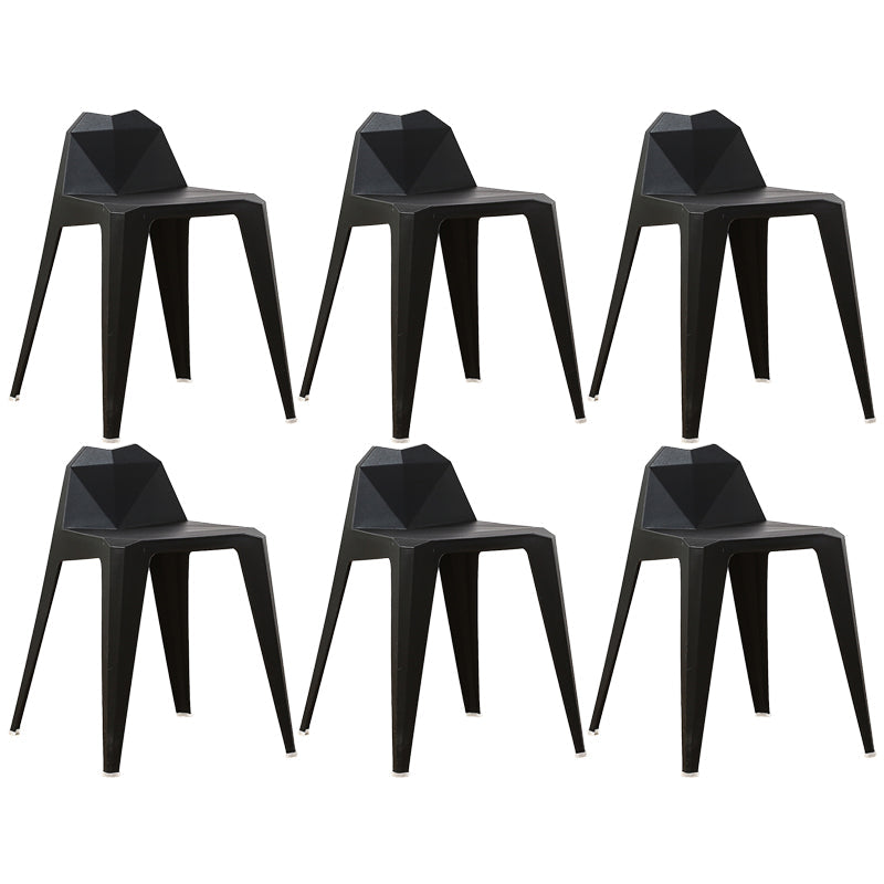 Contemporary Solid Back Dining Side Chair Kitchen Plastic Dining Side Chair Black 6 Piece Set Clearhalo ' kitchen&dining_furn' 'Dining Chairs' 'Dining Tables & Seating' 'dining_chair' 'furn' 'furn_dining_chair' 'Furniture' 'furniture_dining_chair' 'Kitchen & Dining Furniture' 'kitchen' 3540547