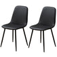 Leather Scandinavian Kitchen Side Chair Matte Finish Solid Back Dining Chair Black 2 Piece Set Clearhalo ' kitchen&dining_furn' 'Dining Chairs' 'Dining Tables & Seating' 'dining_chair' 'furn' 'furn_dining_chair' 'Furniture' 'furniture_dining_chair' 'Kitchen & Dining Furniture' 'kitchen' 3540550