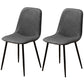 Leather Scandinavian Kitchen Side Chair Matte Finish Solid Back Dining Chair Dark Gray 2 Piece Set Clearhalo ' kitchen&dining_furn' 'Dining Chairs' 'Dining Tables & Seating' 'dining_chair' 'furn' 'furn_dining_chair' 'Furniture' 'furniture_dining_chair' 'Kitchen & Dining Furniture' 'kitchen' 3540563