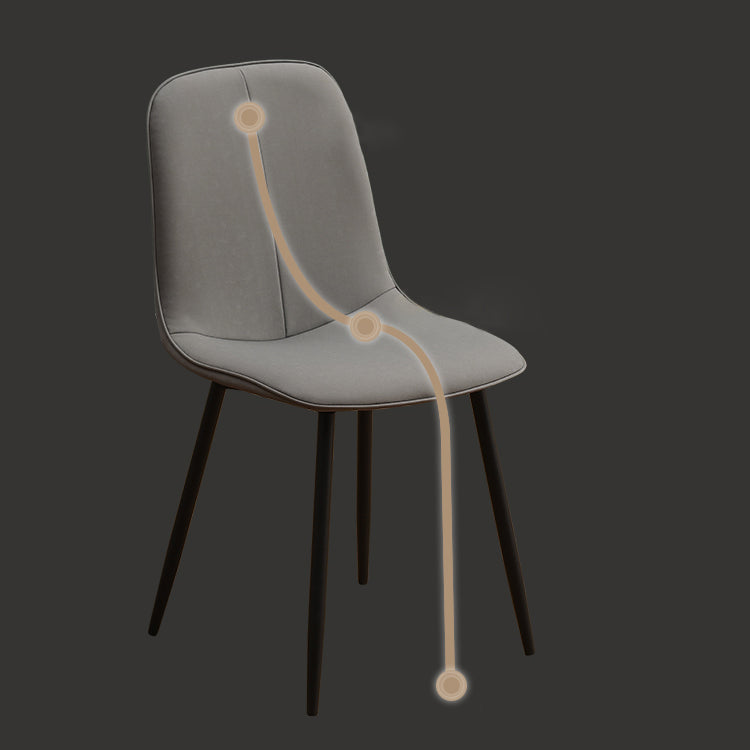 Leather Scandinavian Kitchen Side Chair Matte Finish Solid Back Dining Chair Clearhalo ' kitchen&dining_furn' 'Dining Chairs' 'Dining Tables & Seating' 'dining_chair' 'furn' 'furn_dining_chair' 'Furniture' 'furniture_dining_chair' 'Kitchen & Dining Furniture' 'kitchen' 3540565