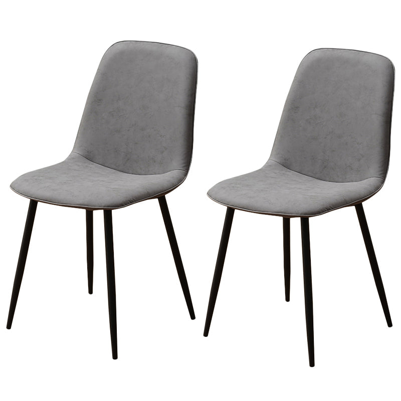 Leather Scandinavian Kitchen Side Chair Matte Finish Solid Back Dining Chair Light Gray 2 Piece Set Clearhalo ' kitchen&dining_furn' 'Dining Chairs' 'Dining Tables & Seating' 'dining_chair' 'furn' 'furn_dining_chair' 'Furniture' 'furniture_dining_chair' 'Kitchen & Dining Furniture' 'kitchen' 3540569