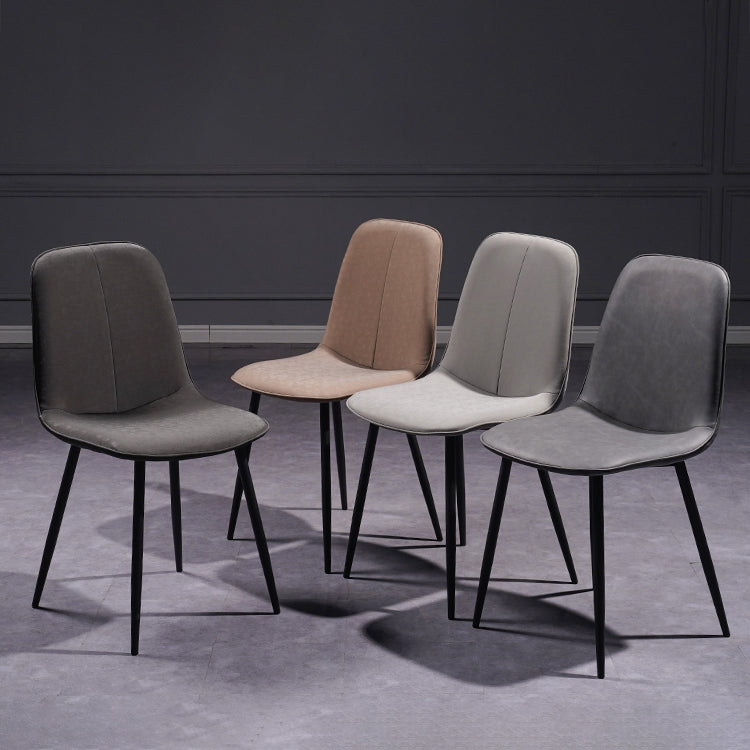 Leather Scandinavian Kitchen Side Chair Matte Finish Solid Back Dining Chair Clearhalo ' kitchen&dining_furn' 'Dining Chairs' 'Dining Tables & Seating' 'dining_chair' 'furn' 'furn_dining_chair' 'Furniture' 'furniture_dining_chair' 'Kitchen & Dining Furniture' 'kitchen' 3540572