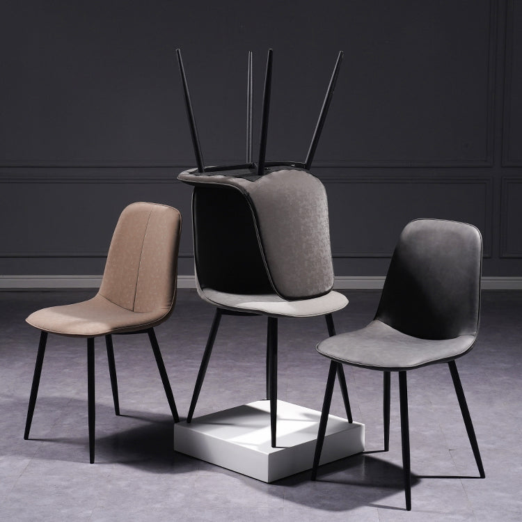 Leather Scandinavian Kitchen Side Chair Matte Finish Solid Back Dining Chair Clearhalo ' kitchen&dining_furn' 'Dining Chairs' 'Dining Tables & Seating' 'dining_chair' 'furn' 'furn_dining_chair' 'Furniture' 'furniture_dining_chair' 'Kitchen & Dining Furniture' 'kitchen' 3540575