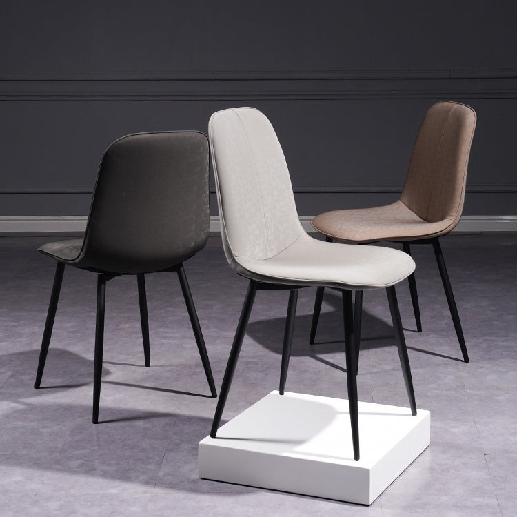 Leather Scandinavian Kitchen Side Chair Matte Finish Solid Back Dining Chair Clearhalo ' kitchen&dining_furn' 'Dining Chairs' 'Dining Tables & Seating' 'dining_chair' 'furn' 'furn_dining_chair' 'Furniture' 'furniture_dining_chair' 'Kitchen & Dining Furniture' 'kitchen' 3540576