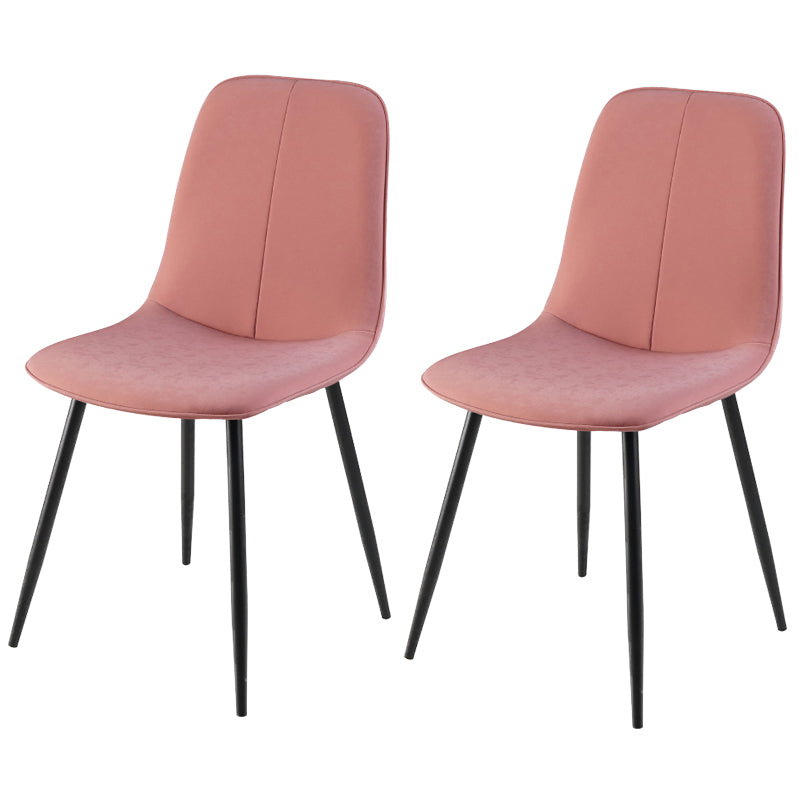 Leather Scandinavian Kitchen Side Chair Matte Finish Solid Back Dining Chair Pink 2 Piece Set Clearhalo ' kitchen&dining_furn' 'Dining Chairs' 'Dining Tables & Seating' 'dining_chair' 'furn' 'furn_dining_chair' 'Furniture' 'furniture_dining_chair' 'Kitchen & Dining Furniture' 'kitchen' 3540579