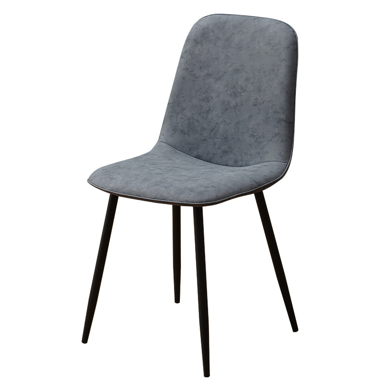 Leather Scandinavian Kitchen Side Chair Matte Finish Solid Back Dining Chair Light Blue 1 Piece Clearhalo ' kitchen&dining_furn' 'Dining Chairs' 'Dining Tables & Seating' 'dining_chair' 'furn' 'furn_dining_chair' 'Furniture' 'furniture_dining_chair' 'Kitchen & Dining Furniture' 'kitchen' 3540584