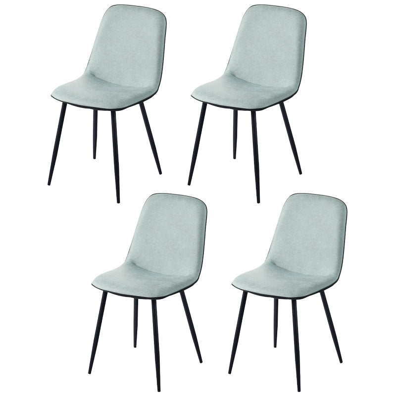 Leather Scandinavian Kitchen Side Chair Matte Finish Solid Back Dining Chair Light Green 4 Piece Set Clearhalo ' kitchen&dining_furn' 'Dining Chairs' 'Dining Tables & Seating' 'dining_chair' 'furn' 'furn_dining_chair' 'Furniture' 'furniture_dining_chair' 'Kitchen & Dining Furniture' 'kitchen' 3540589