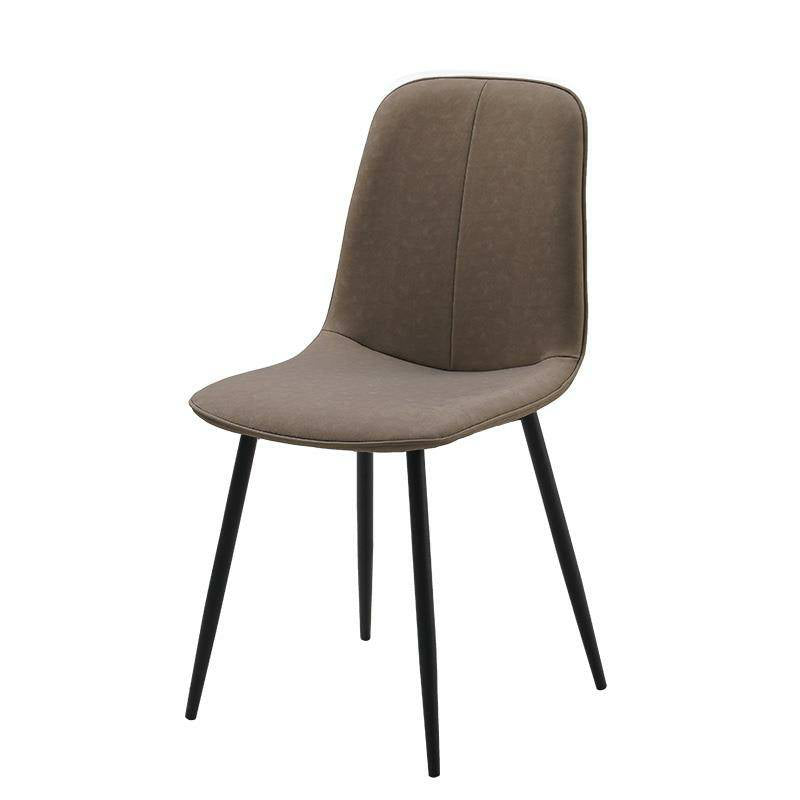 Leather Scandinavian Kitchen Side Chair Matte Finish Solid Back Dining Chair Camel 1 Piece Clearhalo ' kitchen&dining_furn' 'Dining Chairs' 'Dining Tables & Seating' 'dining_chair' 'furn' 'furn_dining_chair' 'Furniture' 'furniture_dining_chair' 'Kitchen & Dining Furniture' 'kitchen' 3540590