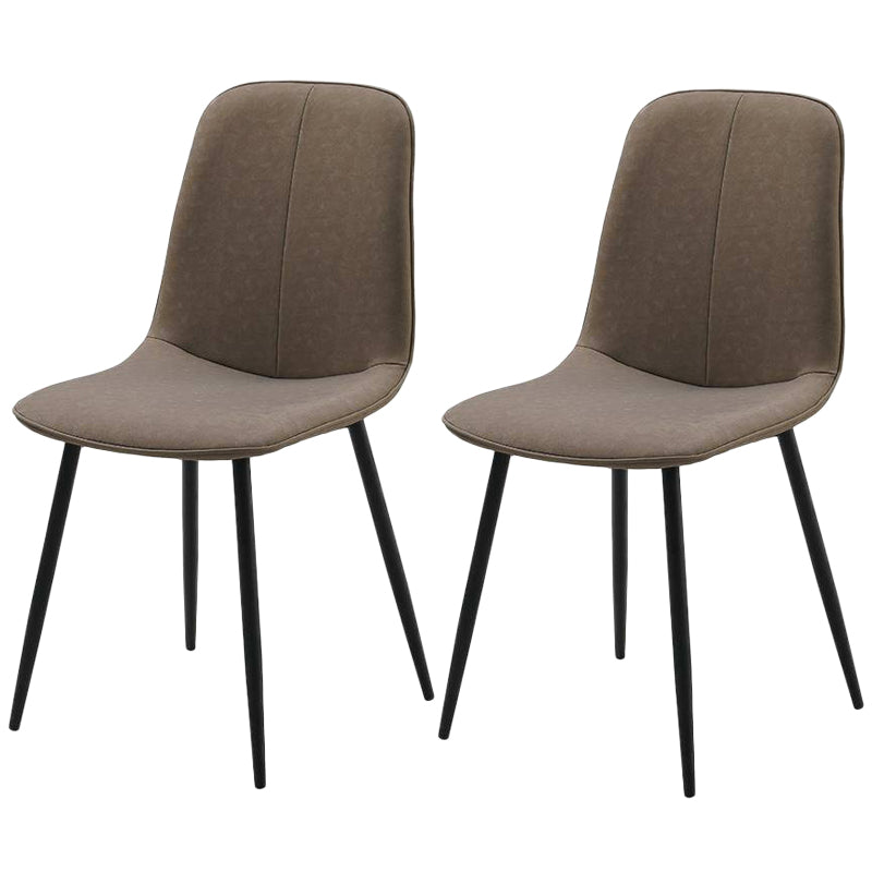 Leather Scandinavian Kitchen Side Chair Matte Finish Solid Back Dining Chair Camel 2 Piece Set Clearhalo ' kitchen&dining_furn' 'Dining Chairs' 'Dining Tables & Seating' 'dining_chair' 'furn' 'furn_dining_chair' 'Furniture' 'furniture_dining_chair' 'Kitchen & Dining Furniture' 'kitchen' 3540591