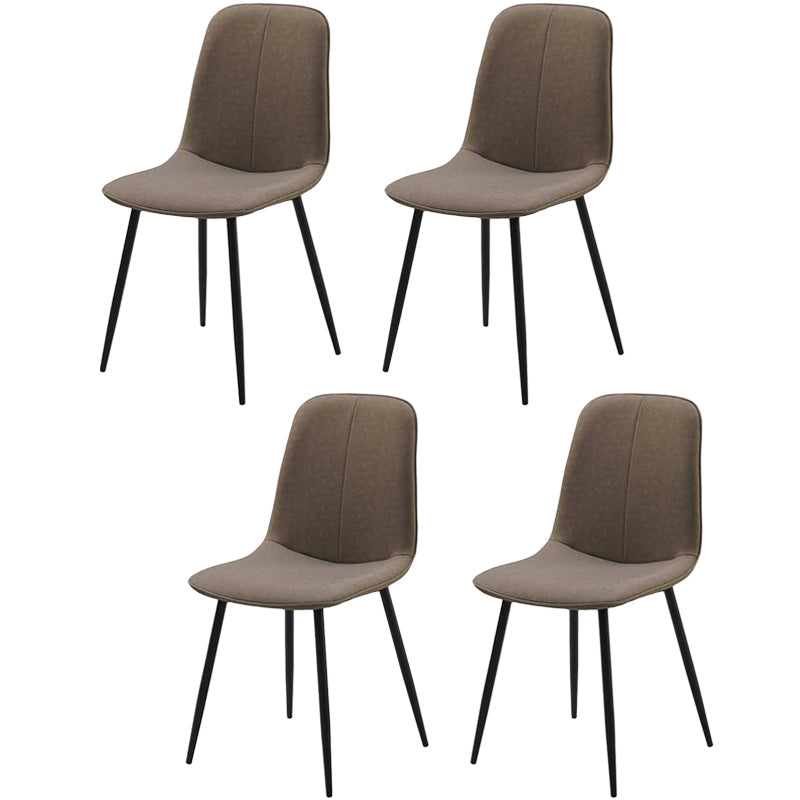 Leather Scandinavian Kitchen Side Chair Matte Finish Solid Back Dining Chair Camel 4 Piece Set Clearhalo ' kitchen&dining_furn' 'Dining Chairs' 'Dining Tables & Seating' 'dining_chair' 'furn' 'furn_dining_chair' 'Furniture' 'furniture_dining_chair' 'Kitchen & Dining Furniture' 'kitchen' 3540592