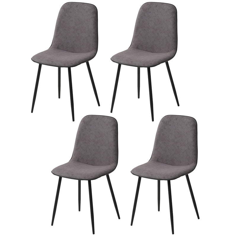 Leather Scandinavian Kitchen Side Chair Matte Finish Solid Back Dining Chair Light Brown 4 Piece Set Clearhalo ' kitchen&dining_furn' 'Dining Chairs' 'Dining Tables & Seating' 'dining_chair' 'furn' 'furn_dining_chair' 'Furniture' 'furniture_dining_chair' 'Kitchen & Dining Furniture' 'kitchen' 3540595