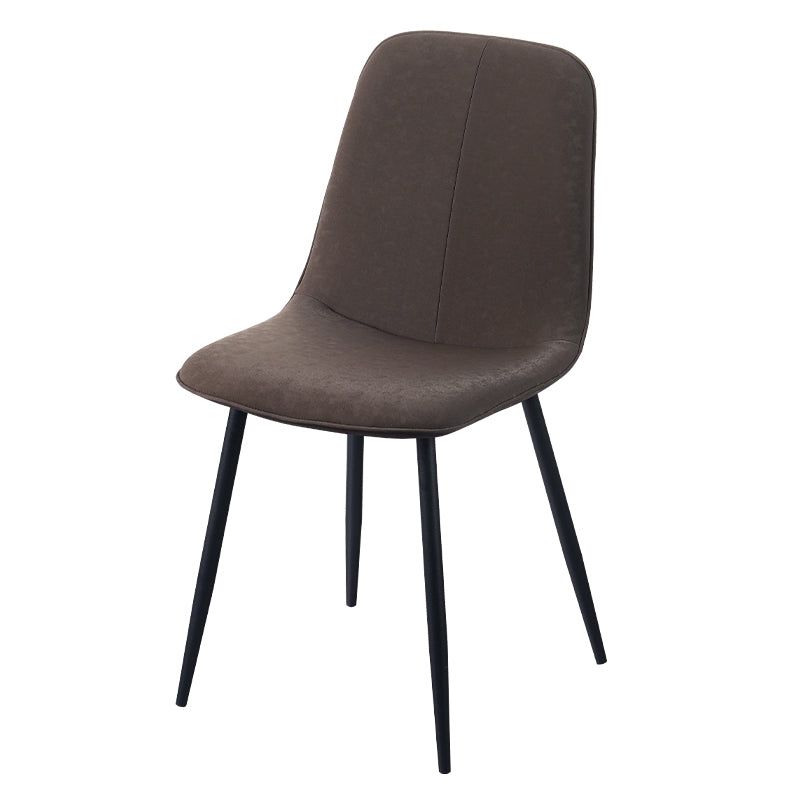 Leather Scandinavian Kitchen Side Chair Matte Finish Solid Back Dining Chair Coffee 1 Piece Clearhalo ' kitchen&dining_furn' 'Dining Chairs' 'Dining Tables & Seating' 'dining_chair' 'furn' 'furn_dining_chair' 'Furniture' 'furniture_dining_chair' 'Kitchen & Dining Furniture' 'kitchen' 3540599