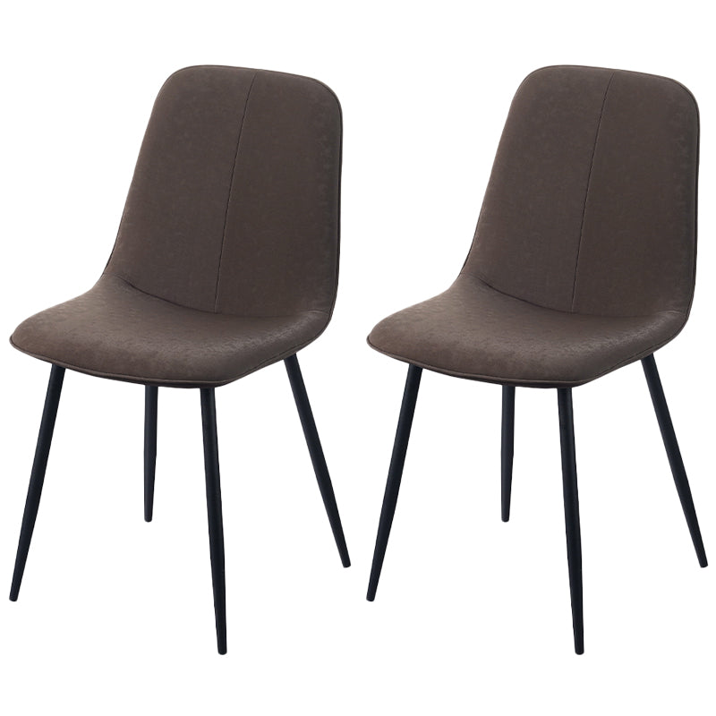 Leather Scandinavian Kitchen Side Chair Matte Finish Solid Back Dining Chair Coffee 2 Piece Set Clearhalo ' kitchen&dining_furn' 'Dining Chairs' 'Dining Tables & Seating' 'dining_chair' 'furn' 'furn_dining_chair' 'Furniture' 'furniture_dining_chair' 'Kitchen & Dining Furniture' 'kitchen' 3540600