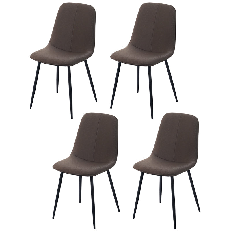 Leather Scandinavian Kitchen Side Chair Matte Finish Solid Back Dining Chair Coffee 4 Piece Set Clearhalo ' kitchen&dining_furn' 'Dining Chairs' 'Dining Tables & Seating' 'dining_chair' 'furn' 'furn_dining_chair' 'Furniture' 'furniture_dining_chair' 'Kitchen & Dining Furniture' 'kitchen' 3540601