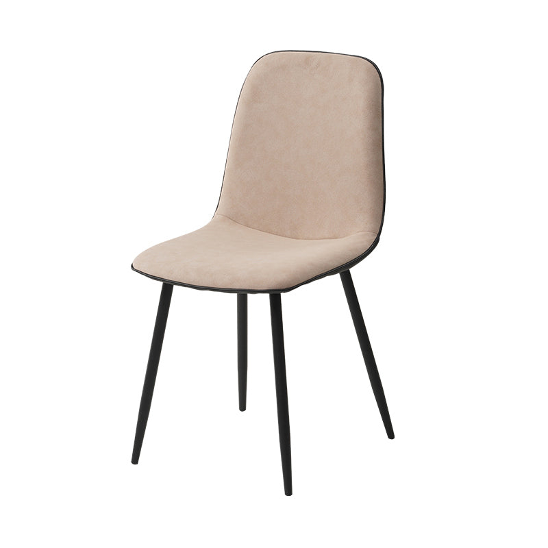 Leather Scandinavian Kitchen Side Chair Matte Finish Solid Back Dining Chair Apricot 1 Piece Clearhalo ' kitchen&dining_furn' 'Dining Chairs' 'Dining Tables & Seating' 'dining_chair' 'furn' 'furn_dining_chair' 'Furniture' 'furniture_dining_chair' 'Kitchen & Dining Furniture' 'kitchen' 3540605