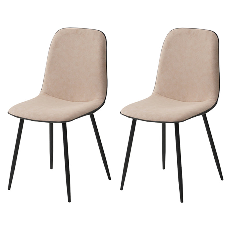 Leather Scandinavian Kitchen Side Chair Matte Finish Solid Back Dining Chair Apricot 2 Piece Set Clearhalo ' kitchen&dining_furn' 'Dining Chairs' 'Dining Tables & Seating' 'dining_chair' 'furn' 'furn_dining_chair' 'Furniture' 'furniture_dining_chair' 'Kitchen & Dining Furniture' 'kitchen' 3540606