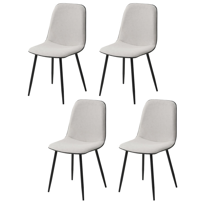 Leather Scandinavian Kitchen Side Chair Matte Finish Solid Back Dining Chair Cream 4 Piece Set Clearhalo ' kitchen&dining_furn' 'Dining Chairs' 'Dining Tables & Seating' 'dining_chair' 'furn' 'furn_dining_chair' 'Furniture' 'furniture_dining_chair' 'Kitchen & Dining Furniture' 'kitchen' 3540613