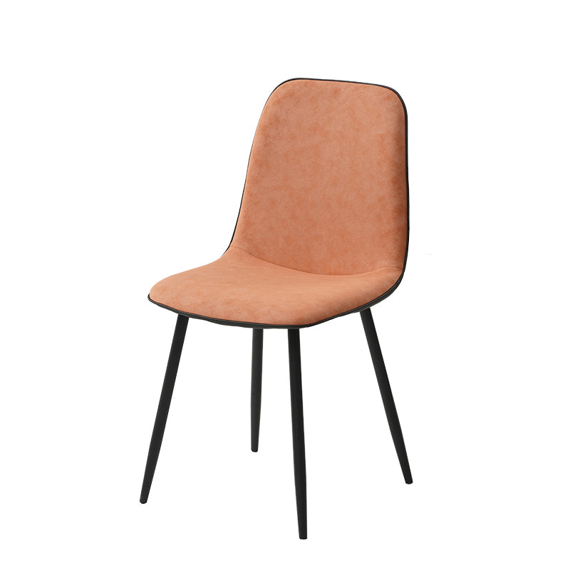 Leather Scandinavian Kitchen Side Chair Matte Finish Solid Back Dining Chair Orange Pink 1 Piece Clearhalo ' kitchen&dining_furn' 'Dining Chairs' 'Dining Tables & Seating' 'dining_chair' 'furn' 'furn_dining_chair' 'Furniture' 'furniture_dining_chair' 'Kitchen & Dining Furniture' 'kitchen' 3540614