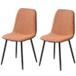 Leather Scandinavian Kitchen Side Chair Matte Finish Solid Back Dining Chair Orange Pink 2 Piece Set Clearhalo ' kitchen&dining_furn' 'Dining Chairs' 'Dining Tables & Seating' 'dining_chair' 'furn' 'furn_dining_chair' 'Furniture' 'furniture_dining_chair' 'Kitchen & Dining Furniture' 'kitchen' 3540615