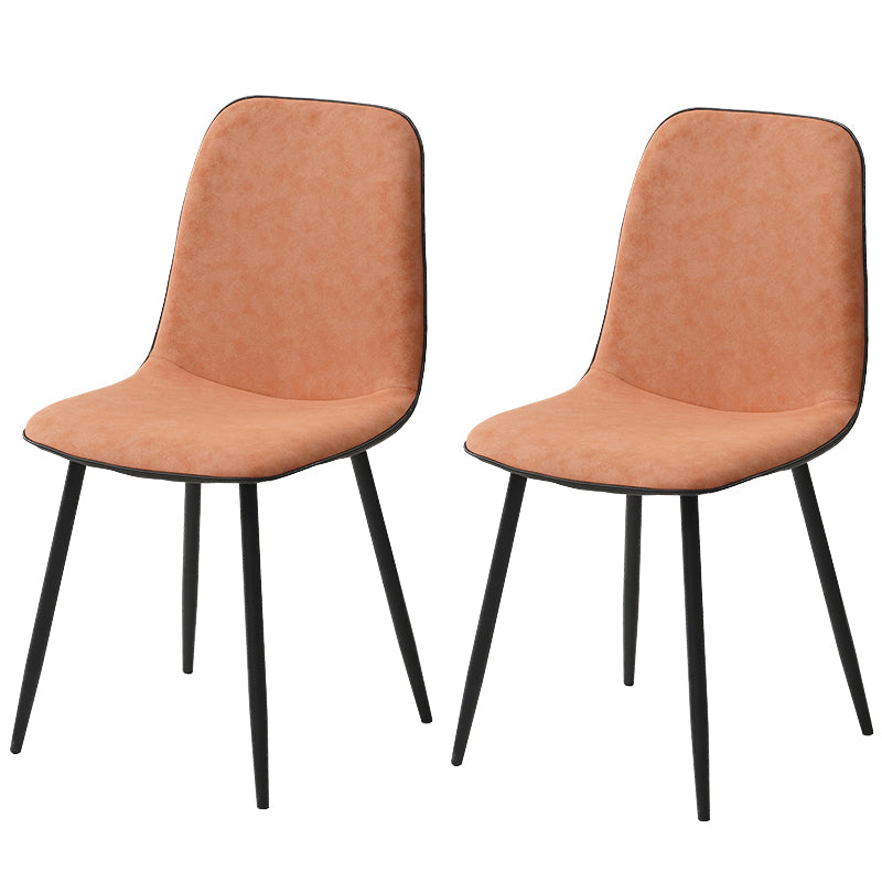 Leather Scandinavian Kitchen Side Chair Matte Finish Solid Back Dining Chair Orange Pink 2 Piece Set Clearhalo ' kitchen&dining_furn' 'Dining Chairs' 'Dining Tables & Seating' 'dining_chair' 'furn' 'furn_dining_chair' 'Furniture' 'furniture_dining_chair' 'Kitchen & Dining Furniture' 'kitchen' 3540615