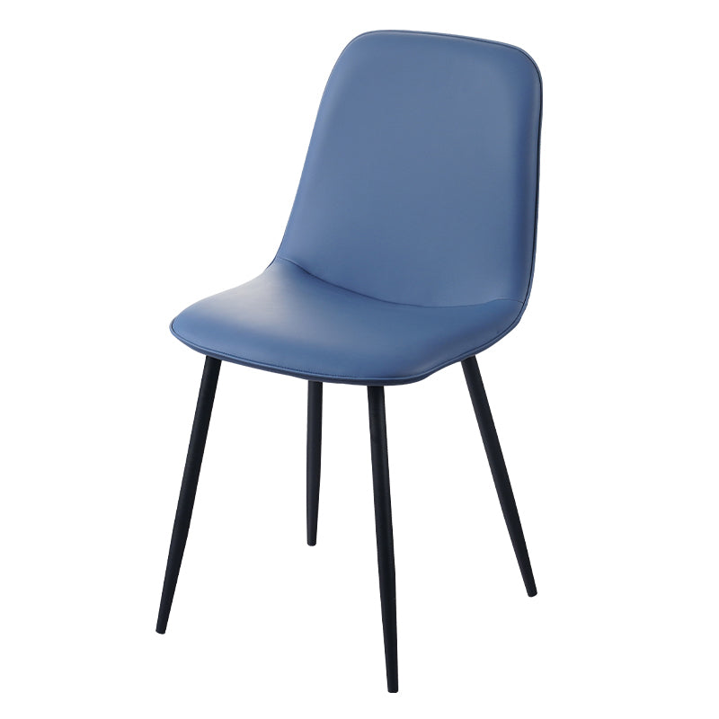 Leather Scandinavian Kitchen Side Chair Matte Finish Solid Back Dining Chair Royal Blue 1 Piece Clearhalo ' kitchen&dining_furn' 'Dining Chairs' 'Dining Tables & Seating' 'dining_chair' 'furn' 'furn_dining_chair' 'Furniture' 'furniture_dining_chair' 'Kitchen & Dining Furniture' 'kitchen' 3540617