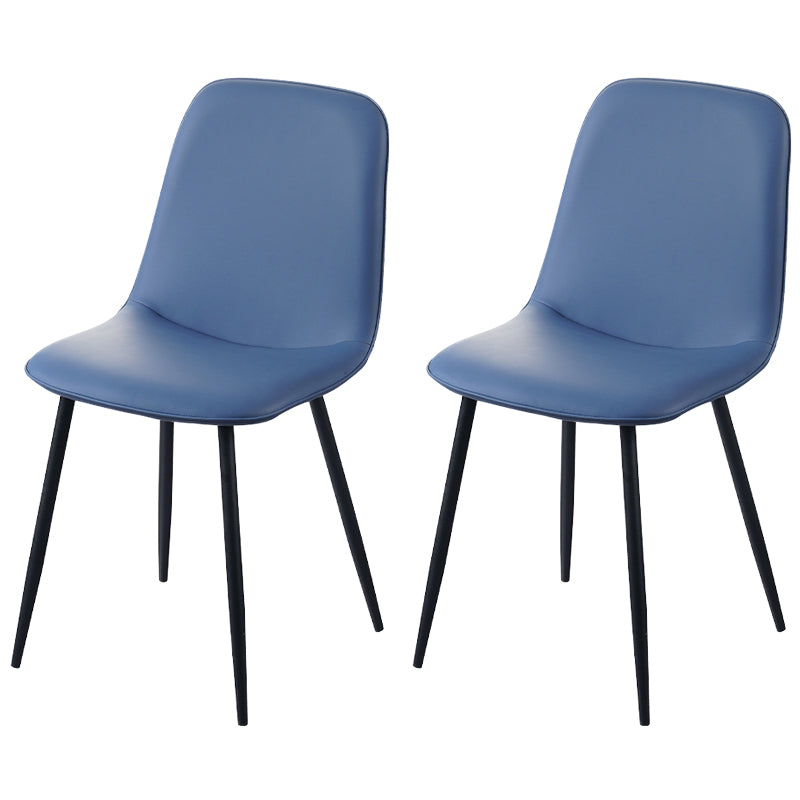 Leather Scandinavian Kitchen Side Chair Matte Finish Solid Back Dining Chair Royal Blue 2 Piece Set Clearhalo ' kitchen&dining_furn' 'Dining Chairs' 'Dining Tables & Seating' 'dining_chair' 'furn' 'furn_dining_chair' 'Furniture' 'furniture_dining_chair' 'Kitchen & Dining Furniture' 'kitchen' 3540618