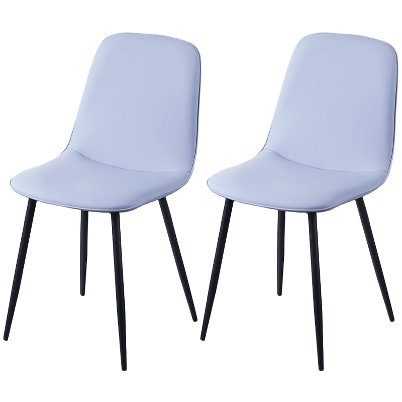Leather Scandinavian Kitchen Side Chair Matte Finish Solid Back Dining Chair Bright Blue 2 Piece Set Clearhalo ' kitchen&dining_furn' 'Dining Chairs' 'Dining Tables & Seating' 'dining_chair' 'furn' 'furn_dining_chair' 'Furniture' 'furniture_dining_chair' 'Kitchen & Dining Furniture' 'kitchen' 3540627