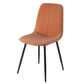 Leather Scandinavian Kitchen Side Chair Matte Finish Solid Back Dining Chair Orange 1 Piece Clearhalo ' kitchen&dining_furn' 'Dining Chairs' 'Dining Tables & Seating' 'dining_chair' 'furn' 'furn_dining_chair' 'Furniture' 'furniture_dining_chair' 'Kitchen & Dining Furniture' 'kitchen' 3540632