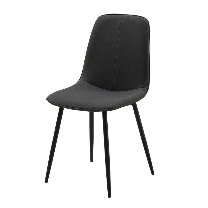 Leather Scandinavian Kitchen Side Chair Matte Finish Solid Back Dining Chair Gray Black 1 Piece Clearhalo ' kitchen&dining_furn' 'Dining Chairs' 'Dining Tables & Seating' 'dining_chair' 'furn' 'furn_dining_chair' 'Furniture' 'furniture_dining_chair' 'Kitchen & Dining Furniture' 'kitchen' 3540638