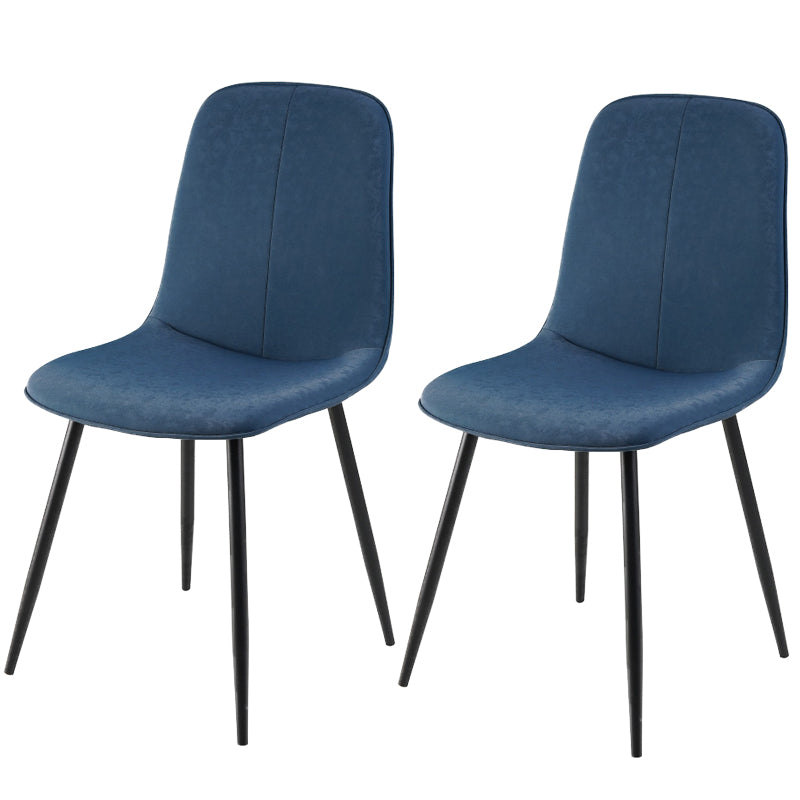 Leather Scandinavian Kitchen Side Chair Matte Finish Solid Back Dining Chair Navy 2 Piece Set Clearhalo ' kitchen&dining_furn' 'Dining Chairs' 'Dining Tables & Seating' 'dining_chair' 'furn' 'furn_dining_chair' 'Furniture' 'furniture_dining_chair' 'Kitchen & Dining Furniture' 'kitchen' 3540642