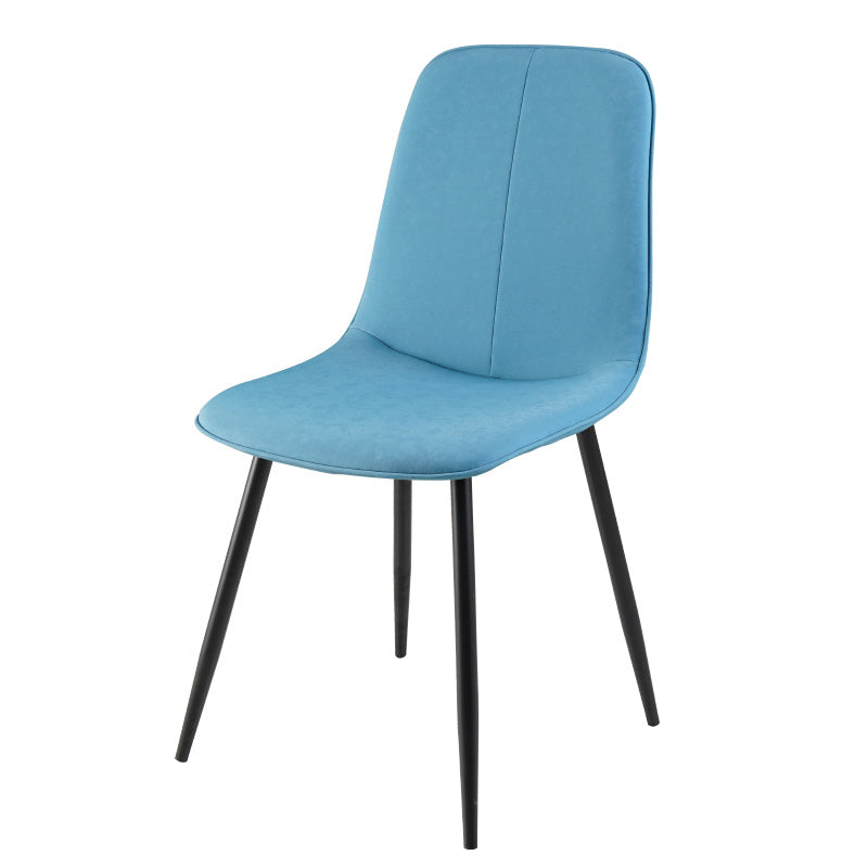 Leather Scandinavian Kitchen Side Chair Matte Finish Solid Back Dining Chair Lake Blue 1 Piece Clearhalo ' kitchen&dining_furn' 'Dining Chairs' 'Dining Tables & Seating' 'dining_chair' 'furn' 'furn_dining_chair' 'Furniture' 'furniture_dining_chair' 'Kitchen & Dining Furniture' 'kitchen' 3540644