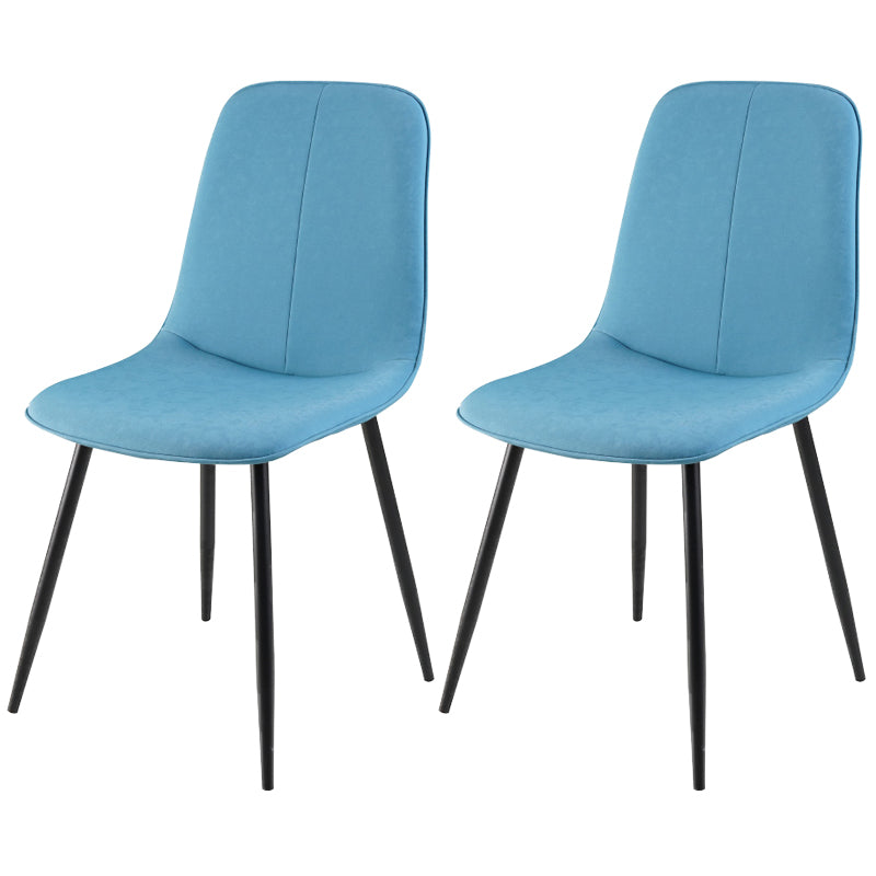 Leather Scandinavian Kitchen Side Chair Matte Finish Solid Back Dining Chair Lake Blue 2 Piece Set Clearhalo ' kitchen&dining_furn' 'Dining Chairs' 'Dining Tables & Seating' 'dining_chair' 'furn' 'furn_dining_chair' 'Furniture' 'furniture_dining_chair' 'Kitchen & Dining Furniture' 'kitchen' 3540645