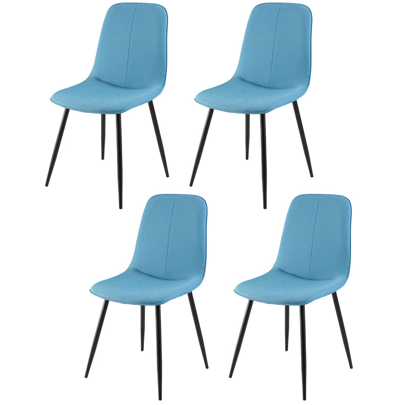 Leather Scandinavian Kitchen Side Chair Matte Finish Solid Back Dining Chair Lake Blue 4 Piece Set Clearhalo ' kitchen&dining_furn' 'Dining Chairs' 'Dining Tables & Seating' 'dining_chair' 'furn' 'furn_dining_chair' 'Furniture' 'furniture_dining_chair' 'Kitchen & Dining Furniture' 'kitchen' 3540646