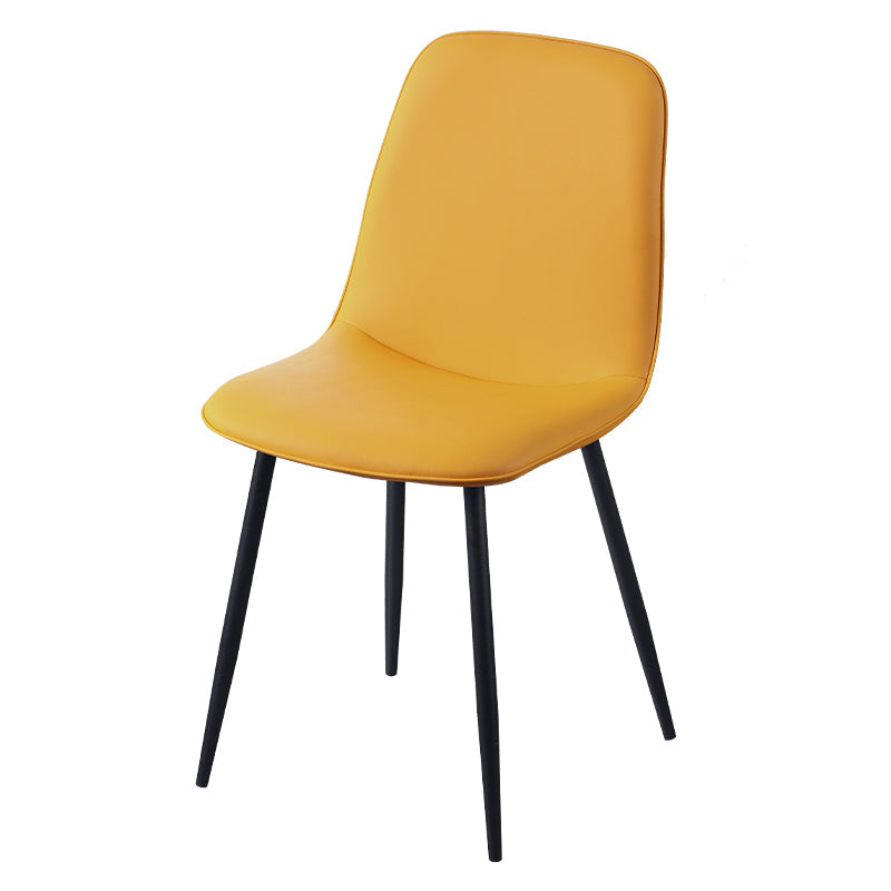 Leather Scandinavian Kitchen Side Chair Matte Finish Solid Back Dining Chair Ginger 1 Piece Clearhalo ' kitchen&dining_furn' 'Dining Chairs' 'Dining Tables & Seating' 'dining_chair' 'furn' 'furn_dining_chair' 'Furniture' 'furniture_dining_chair' 'Kitchen & Dining Furniture' 'kitchen' 3540647