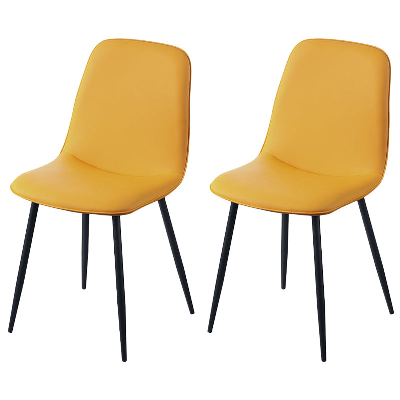 Leather Scandinavian Kitchen Side Chair Matte Finish Solid Back Dining Chair Ginger 2 Piece Set Clearhalo ' kitchen&dining_furn' 'Dining Chairs' 'Dining Tables & Seating' 'dining_chair' 'furn' 'furn_dining_chair' 'Furniture' 'furniture_dining_chair' 'Kitchen & Dining Furniture' 'kitchen' 3540648