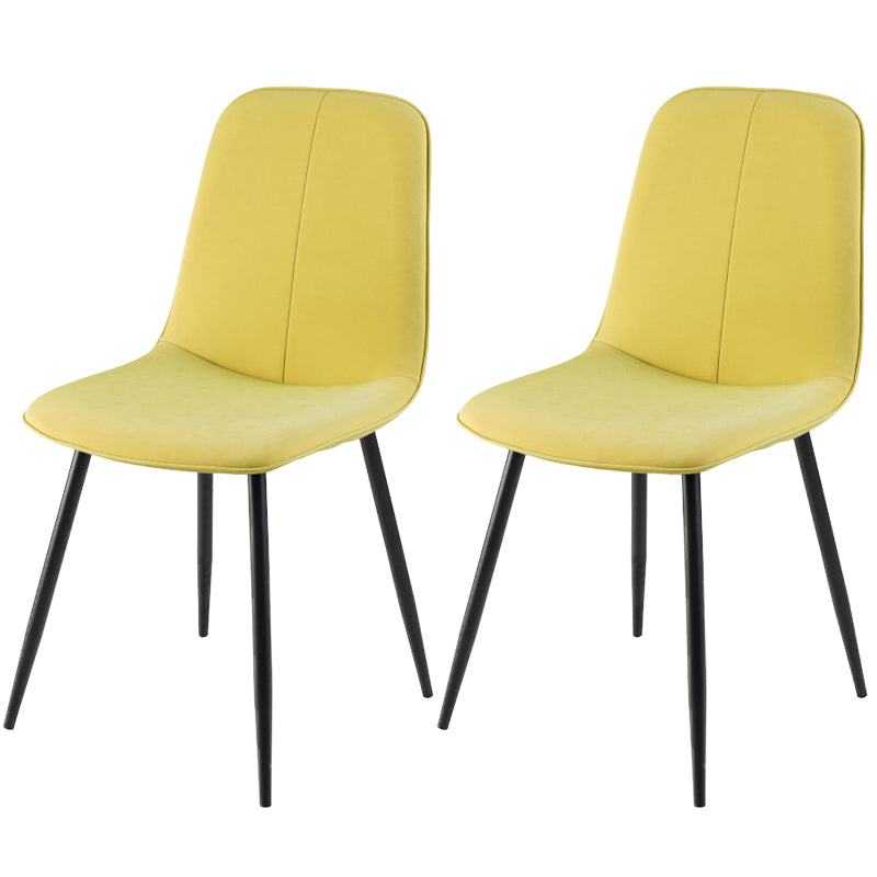 Leather Scandinavian Kitchen Side Chair Matte Finish Solid Back Dining Chair Golden 2 Piece Set Clearhalo ' kitchen&dining_furn' 'Dining Chairs' 'Dining Tables & Seating' 'dining_chair' 'furn' 'furn_dining_chair' 'Furniture' 'furniture_dining_chair' 'Kitchen & Dining Furniture' 'kitchen' 3540651
