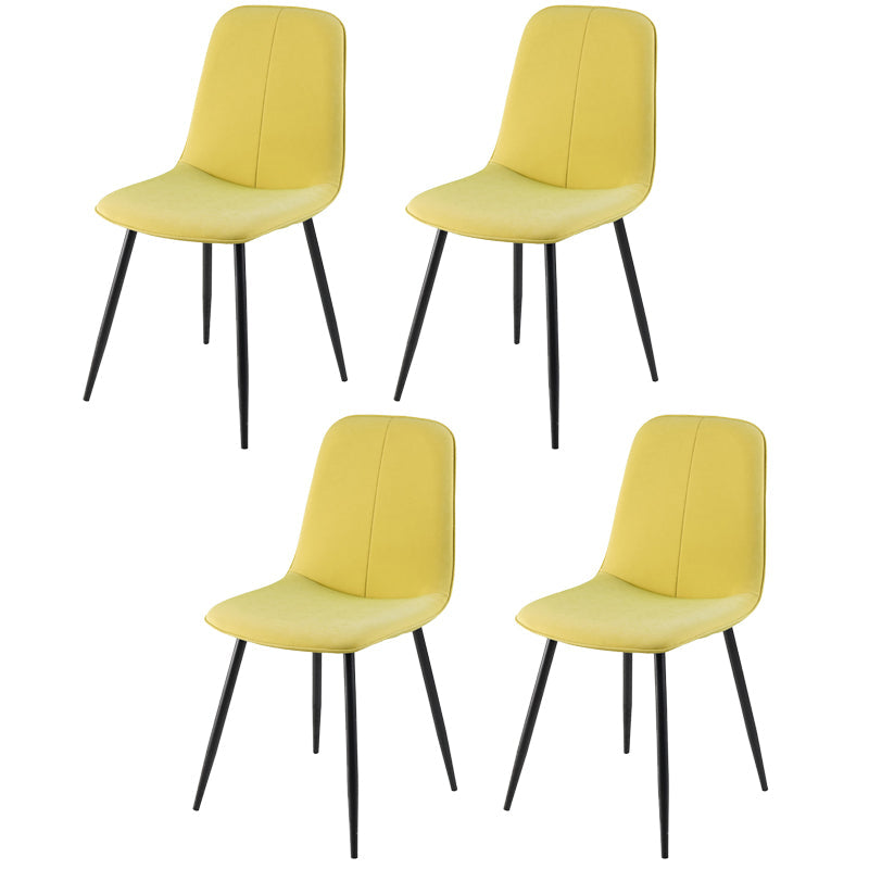 Leather Scandinavian Kitchen Side Chair Matte Finish Solid Back Dining Chair Golden 4 Piece Set Clearhalo ' kitchen&dining_furn' 'Dining Chairs' 'Dining Tables & Seating' 'dining_chair' 'furn' 'furn_dining_chair' 'Furniture' 'furniture_dining_chair' 'Kitchen & Dining Furniture' 'kitchen' 3540652