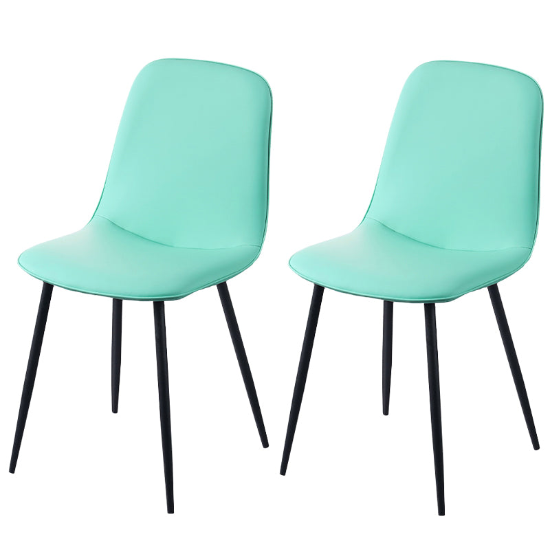 Leather Scandinavian Kitchen Side Chair Matte Finish Solid Back Dining Chair Mint Green 2 Piece Set Clearhalo ' kitchen&dining_furn' 'Dining Chairs' 'Dining Tables & Seating' 'dining_chair' 'furn' 'furn_dining_chair' 'Furniture' 'furniture_dining_chair' 'Kitchen & Dining Furniture' 'kitchen' 3540654