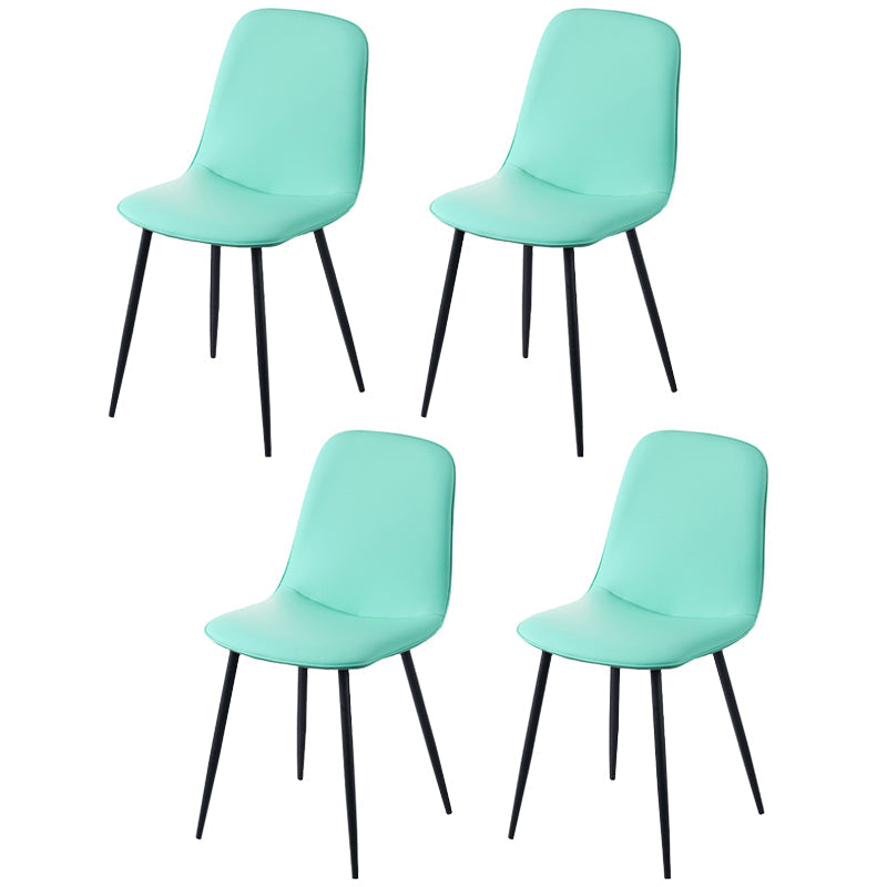 Leather Scandinavian Kitchen Side Chair Matte Finish Solid Back Dining Chair Mint Green 4 Piece Set Clearhalo ' kitchen&dining_furn' 'Dining Chairs' 'Dining Tables & Seating' 'dining_chair' 'furn' 'furn_dining_chair' 'Furniture' 'furniture_dining_chair' 'Kitchen & Dining Furniture' 'kitchen' 3540655