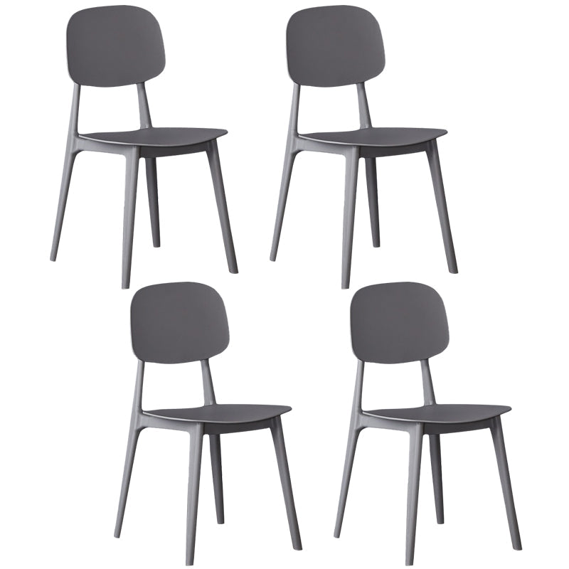 Modern Kitchen Dining Side Chair Plastic Opening Back Dining Side Chair Grey 4 Piece Set Clearhalo ' kitchen&dining_furn' 'Dining Chairs' 'Dining Tables & Seating' 'dining_chair' 'furn' 'furn_dining_chair' 'Furniture' 'furniture_dining_chair' 'Kitchen & Dining Furniture' 'kitchen' 3540663