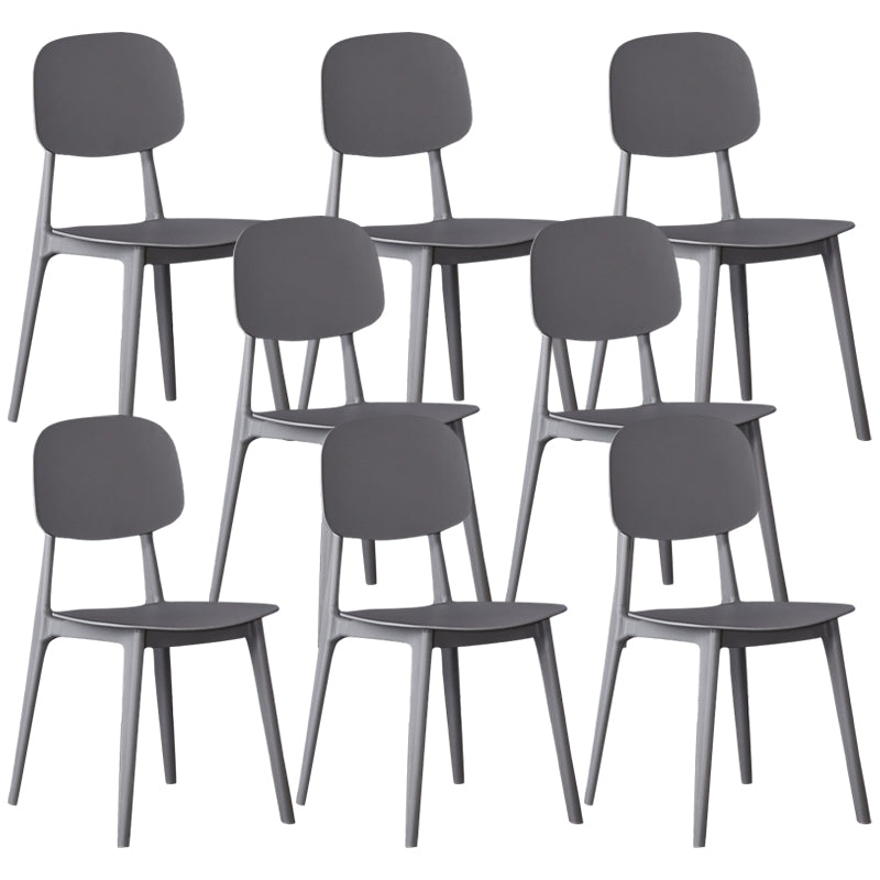 Modern Kitchen Dining Side Chair Plastic Opening Back Dining Side Chair Grey 8 Piece Set Clearhalo ' kitchen&dining_furn' 'Dining Chairs' 'Dining Tables & Seating' 'dining_chair' 'furn' 'furn_dining_chair' 'Furniture' 'furniture_dining_chair' 'Kitchen & Dining Furniture' 'kitchen' 3540665