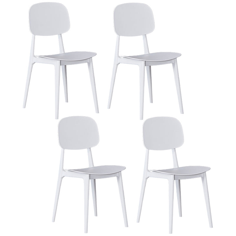 Modern Kitchen Dining Side Chair Plastic Opening Back Dining Side Chair White 4 Piece Set Clearhalo ' kitchen&dining_furn' 'Dining Chairs' 'Dining Tables & Seating' 'dining_chair' 'furn' 'furn_dining_chair' 'Furniture' 'furniture_dining_chair' 'Kitchen & Dining Furniture' 'kitchen' 3540667