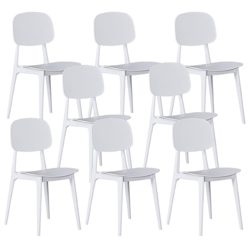 Modern Kitchen Dining Side Chair Plastic Opening Back Dining Side Chair White 8 Piece Set Clearhalo ' kitchen&dining_furn' 'Dining Chairs' 'Dining Tables & Seating' 'dining_chair' 'furn' 'furn_dining_chair' 'Furniture' 'furniture_dining_chair' 'Kitchen & Dining Furniture' 'kitchen' 3540668