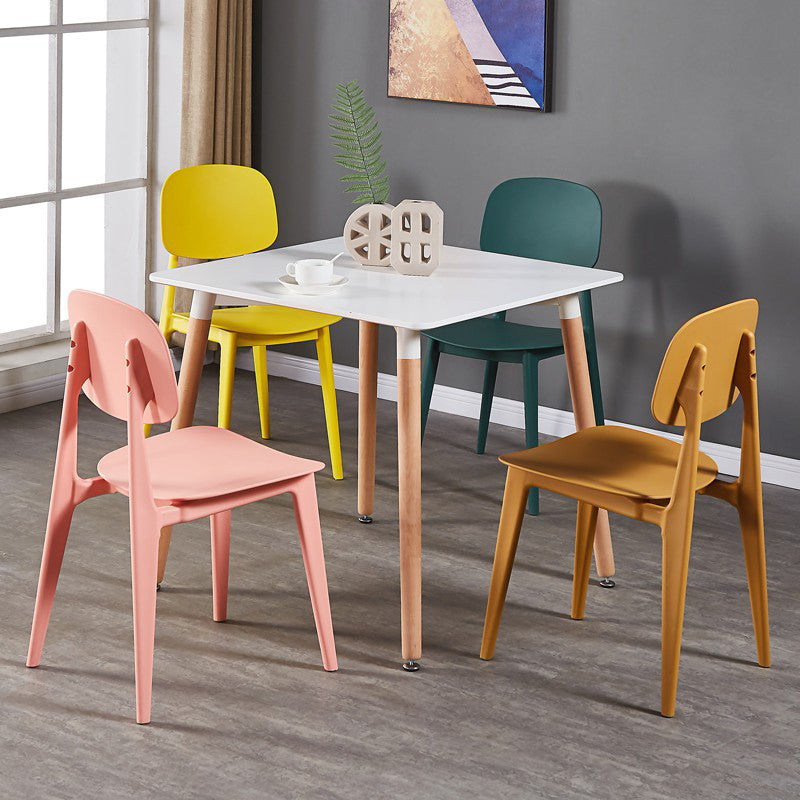 Modern Kitchen Dining Side Chair Plastic Opening Back Dining Side Chair Clearhalo ' kitchen&dining_furn' 'Dining Chairs' 'Dining Tables & Seating' 'dining_chair' 'furn' 'furn_dining_chair' 'Furniture' 'furniture_dining_chair' 'Kitchen & Dining Furniture' 'kitchen' 3540669