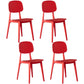 Modern Kitchen Dining Side Chair Plastic Opening Back Dining Side Chair Red 4 Piece Set Clearhalo ' kitchen&dining_furn' 'Dining Chairs' 'Dining Tables & Seating' 'dining_chair' 'furn' 'furn_dining_chair' 'Furniture' 'furniture_dining_chair' 'Kitchen & Dining Furniture' 'kitchen' 3540675